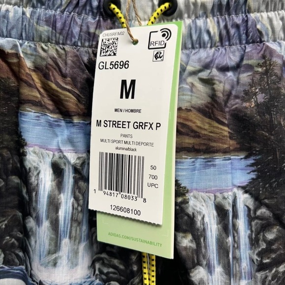 NWT Adidas Sportswear Mountain Primegreen Pants GRFX BNWT Size‎ Medium - Picture 8 of 8